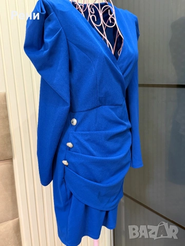 Елегантна рокля в кралско синьо , снимка 2 - Рокли - 53242495