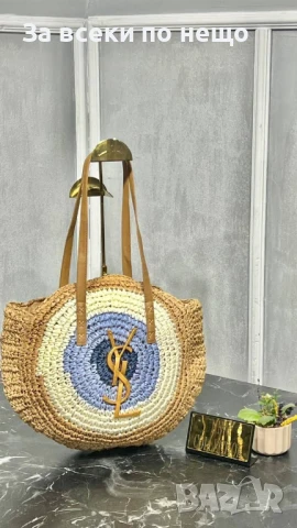 Yves Saint Laurent Плетена Сламена Плажна Чанта За Рамо - Налични Различни Цветове Код E709, снимка 8 - Чанти - 51152392