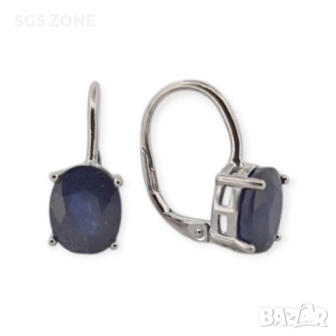 СРЕБЪРНИ ОБЕЦИ СЪС САПФИР ИЛИ РУБИН, снимка 5 - Обеци - 51103986