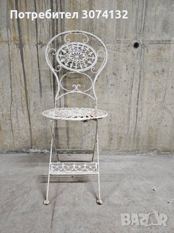 Ретро стол от метал, снимка 5 - Столове - 40357358