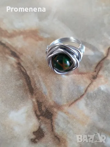 Пръстен с естествен камък, снимка 9 - Пръстени - 47558914