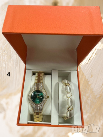 Подаръчен комплект часовник и гривна с кристали, снимка 3 - Дамски - 44777211