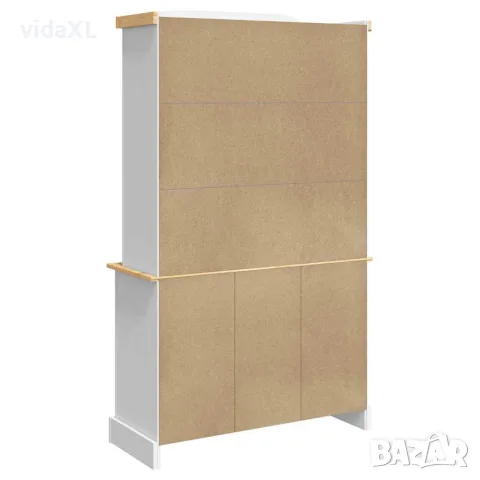 vidaXL Висок шкаф Corona, бял, 112x43x191,5 см, мексикански бор масив, снимка 7 - Бюфети - 56147354