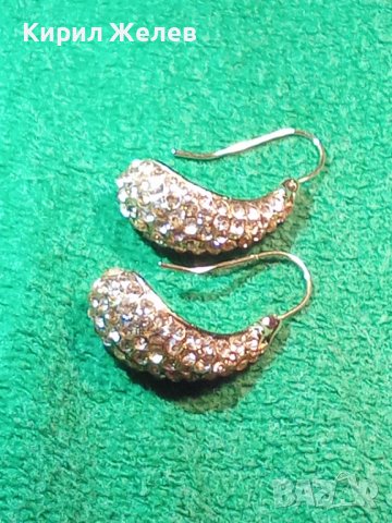 МНОГО КРАСИВИ ПОЗЛАТЕНИ ОБЕЦИ с ФАСЕТИРАНИ БЛЕСТЯЩИ КРИСТАЛЧЕТА 31373, снимка 8 - Обеци - 38066994