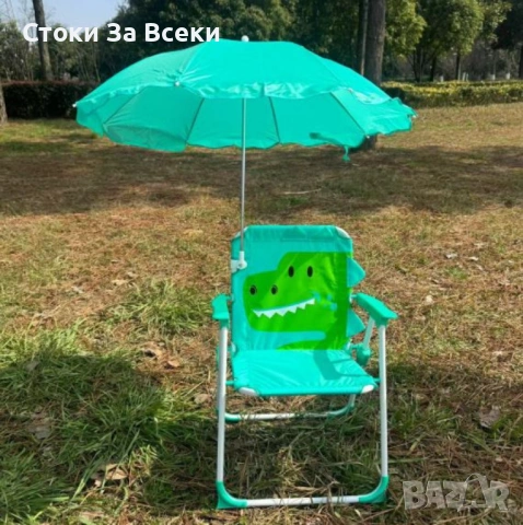 Детски сгъваем стол с чадър за плаж и градина, снимка 7 - Други - 54329052