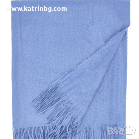 Дамски зимен комплект кашмирен шал и ръкавици с пух в светло синьо Код на продукта:DAK-0002-01, снимка 3 - Подаръци за жени - 52200471