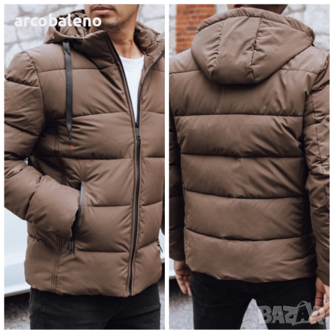 Мъжко зимно ватирано яке с качулка, 4цвята , снимка 15 - Якета - 52259354