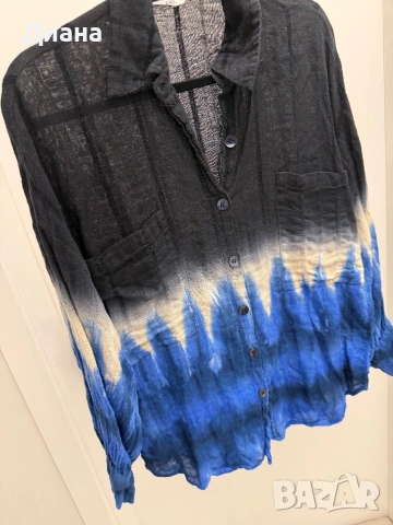 Дамска риза лен с памук, снимка 3 - Ризи - 53028703