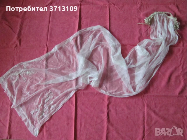 19век воал и венче за булка, снимка 2 - Антикварни и старинни предмети - 51421729