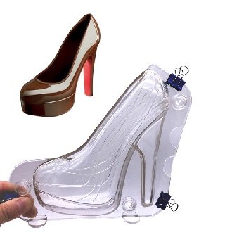 3D Дамска затворена обувка с висок ток Поликарбонатна отливка калъп молд шоколад Шоколадова черупка, снимка 3 - Форми - 21990397