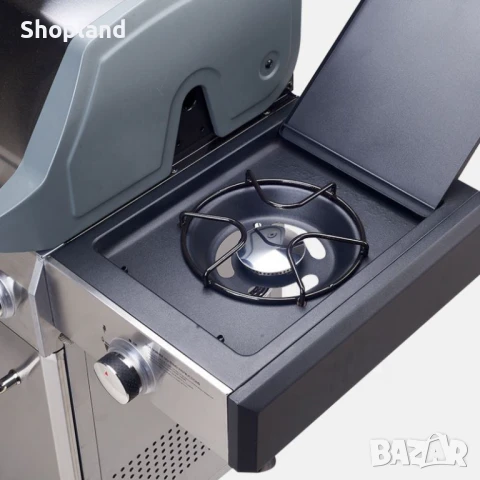 Газов грил от неръждаема стомана с махащи се плотове – 6 горелки за професионално готвене на открито, снимка 5 - Барбекюта - 51230765
