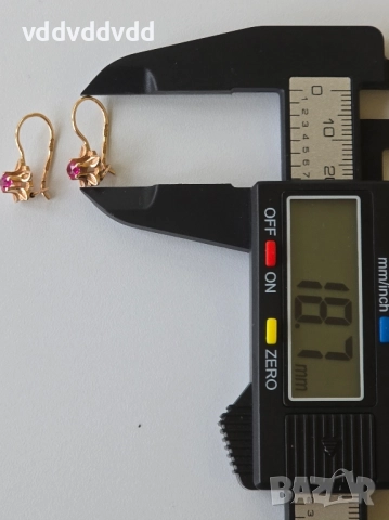 СССР златни обеци 14 карата, снимка 16 - Обеци - 52120428