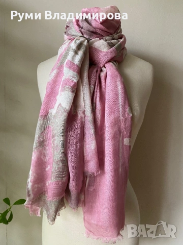 Син шал Marie Philippe, снимка 7 - Шалове - 54130285