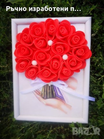 Картина с вечни рози, снимка 1 - Картини - 37782071