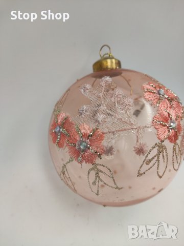 Стъклена коледна топка 10 см диаметър , снимка 3 - Декорация за дома - 42840856