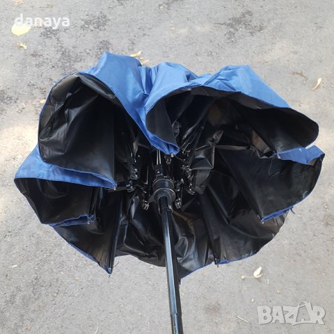 2438 Сгъваем автоматичен чадър с UV защита, едноцветен, двоен автомат, снимка 13 - Други - 34228989
