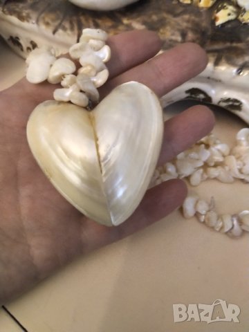 РЕТРО ОГЪРЛИЦА ЕСТЕСТВЕН СЕДЕФ И МИДЕНИ ЧЕРУПКИ НАМАЛЕНИЕ РЪЧНА ИЗРАБОТКА , снимка 8 - Колиета, медальони, синджири - 42798232