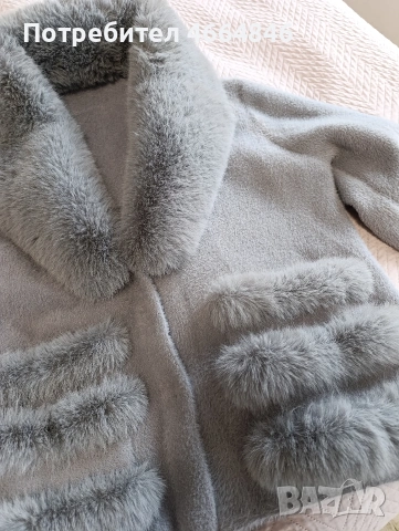 Луксозно палто/жилетка от алпака в сиво, снимка 3 - Жилетки - 53932540
