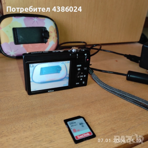 NIKON COOLPIX A100+8 GB KAРТА+КАЛЪФ+ЗАРЯДНО+ЛЕНТА, снимка 10 - Фотоапарати - 53020282