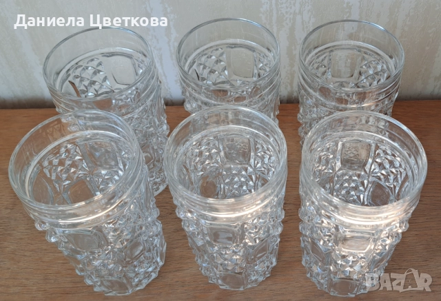 Комплект от два вида кристални чаши с кана , снимка 4 - Сервизи - 52381825