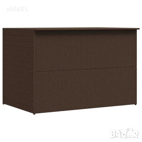vidaXL Градински сандък, кафяв, 150x100x100 cм, полиратан