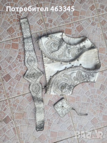 старинен, турски, османски сърмен елек с колан и кесия