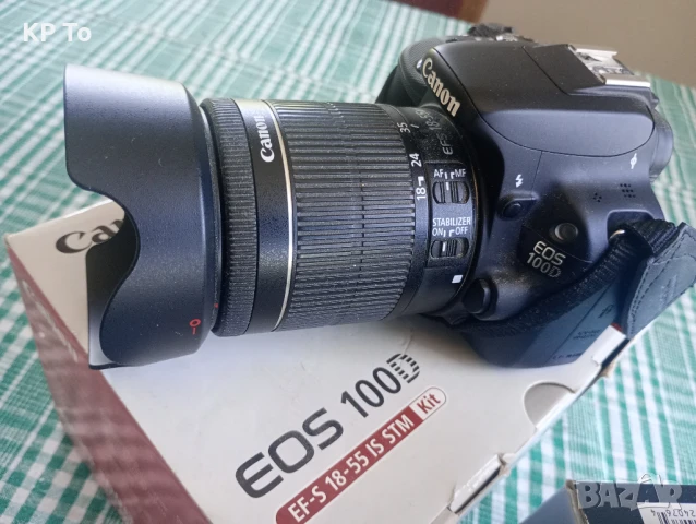 Canon EOS 100D  + обектив 18-55mm IS STM, снимка 3 - Фотоапарати - 50896930