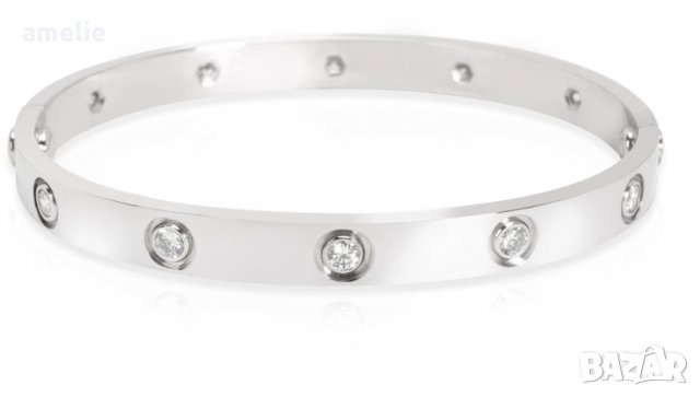 Дамски гривни Дамска гривна Cartier LOVE реплика с камъни, снимка 6 - Гривни - 30280399