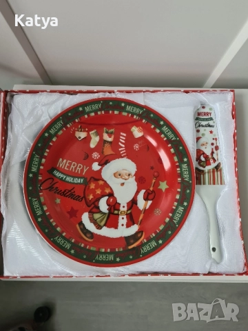 Коледно плато с шпатула за десерти