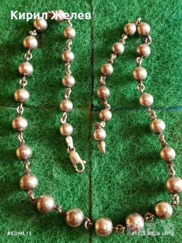 Винтидж сребърен ланец топчета подходящ аксесоар за ежедневието 52885