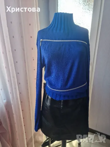 Фин пуловер в кралско синьо - 10,00лв., снимка 2 - Блузи с дълъг ръкав и пуловери - 49653974