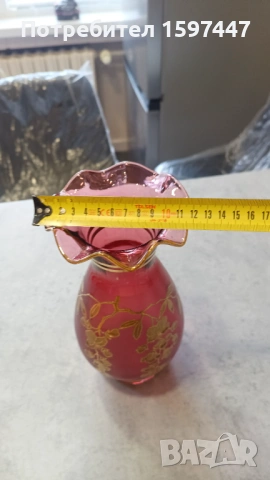 Ваза от Бохемия, снимка 3 - Антикварни и старинни предмети - 53934286