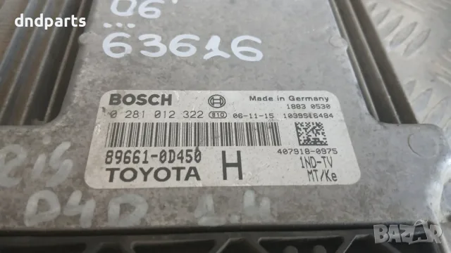 Компютър Toyota Yaris 1.4 D4D 2006 0281012322 89661-0D450 Yaris (2005-2013), снимка 2 - Части - 55828138