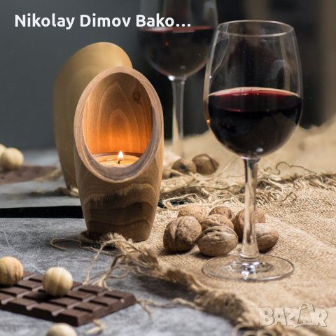 Свещник от орех , модел "Щастие", снимка 4 - Декорация за дома - 31268640