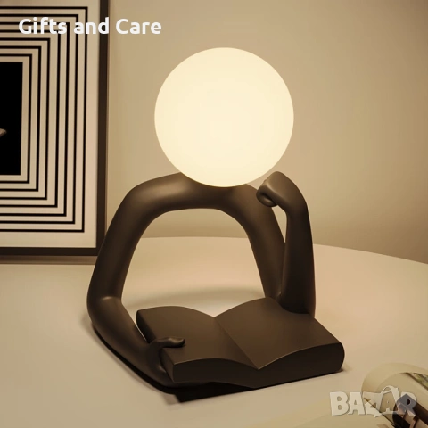 Настолна лампа човек с книга, снимка 3 - Настолни лампи - 54075646