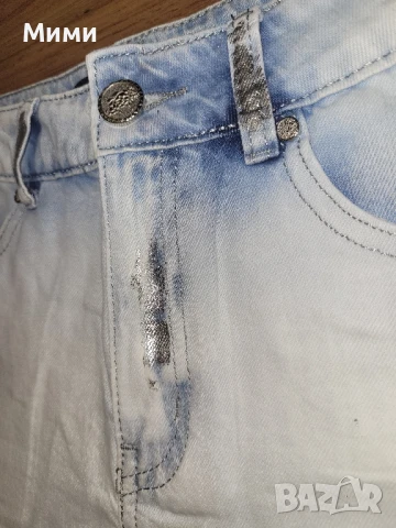 Къси дънки със сребърен кант, снимка 7 - Къси панталони и бермуди - 50747518