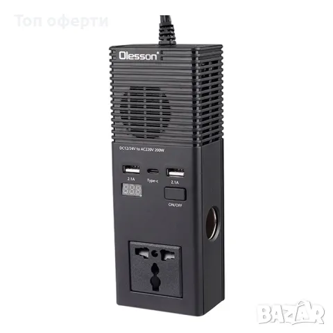 Преобразувател на напрежение 200W от 12V24V на 220V - 1665, снимка 3 - Аксесоари и консумативи - 49304648