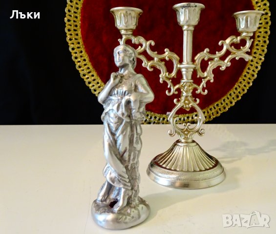 Статуетка,фигура Дама от калай 300 гр. , снимка 11 - Статуетки - 37998320