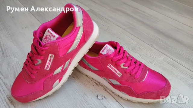 Дамски розови велурени маратонки REEBOK CL NYLON EUR38, снимка 9 - Маратонки - 55825262