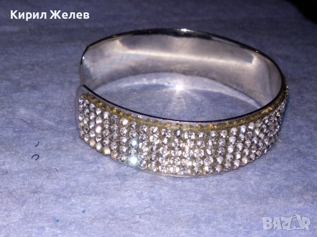 ШАРМАНТНА ПОСРЕБРЕНА КРИСТАЛНА ВИНТИДЖ - АРТ ГРИВНА от БЛАГОРОДНА СТОМАНА 37936, снимка 8 - Гривни - 40837183