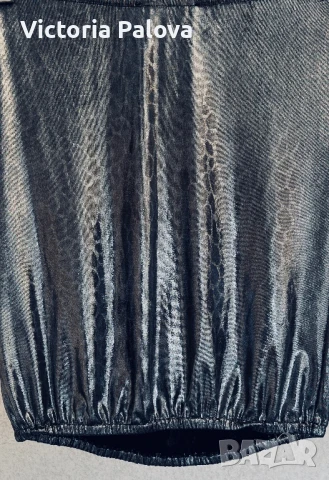 Сребрист дизайнерски топ MADIEN. COLLECTION , снимка 8 - Корсети, бюстиета, топове - 41517417