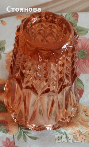 Ваза - масивно цветно релефно стъкло, снимка 2 - Декорация за дома - 26300510