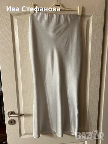 Нова елегантна дълга пола сатен сатенена трапец тип русалка ластик на кръста 