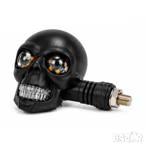 LED мигачи за мотор с дизайн череп 2 броя, снимка 2 - Аксесоари и консумативи - 55865941
