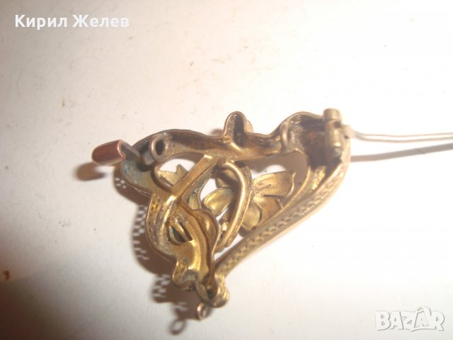 СТАРИННА ДИАМАНТЕНА ПОЗЛАТЕНА МЕДНА БРОШКА АРТ-ДЕКО ЮВЕЛИРНА РАБОТА ФЛОРАЛНА 60951, снимка 10 - Антикварни и старинни предмети - 30636809