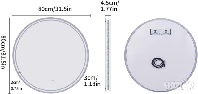 Огледало за баня с LED осветление XMR-Y18-819, снимка 2 - Огледала - 42839127