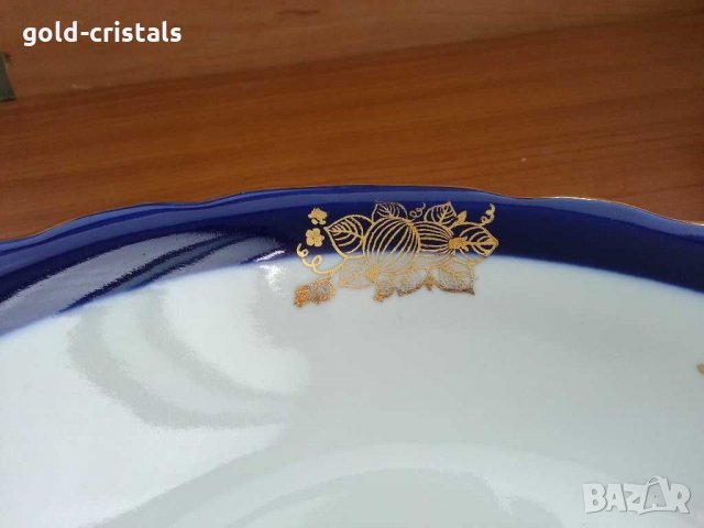 Сервиз руски порцеланови чинии кобалт с позлата , снимка 18 - Антикварни и старинни предмети - 24078952