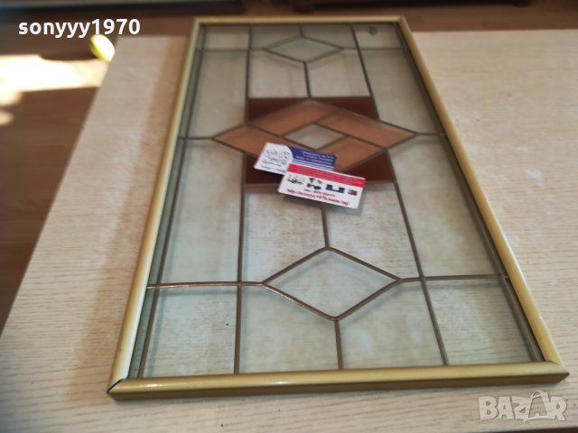 Витраж 64х36см рамка и стъкло 1801212005, снимка 8 - Колекции - 31471224