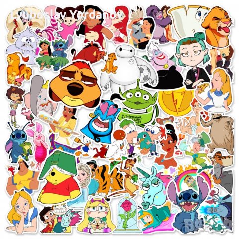 Водоустойчиви 50х стикери-Disney/Дисни/Cartoon/Анимационни герои, снимка 1