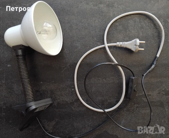 Настолна лампа с щипка и гъвкаво рамо, снимка 3 - Настолни лампи - 53076376